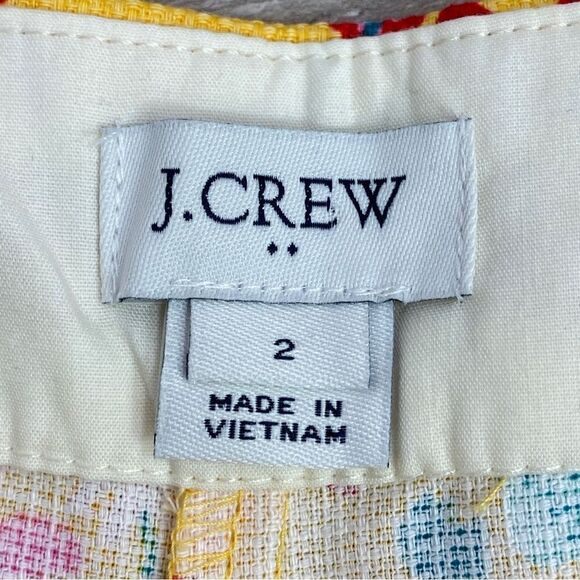 J. Crew Factory Floral Basket Weave Chino Shorts Yellow Multi 4 - Picture 6 of 8